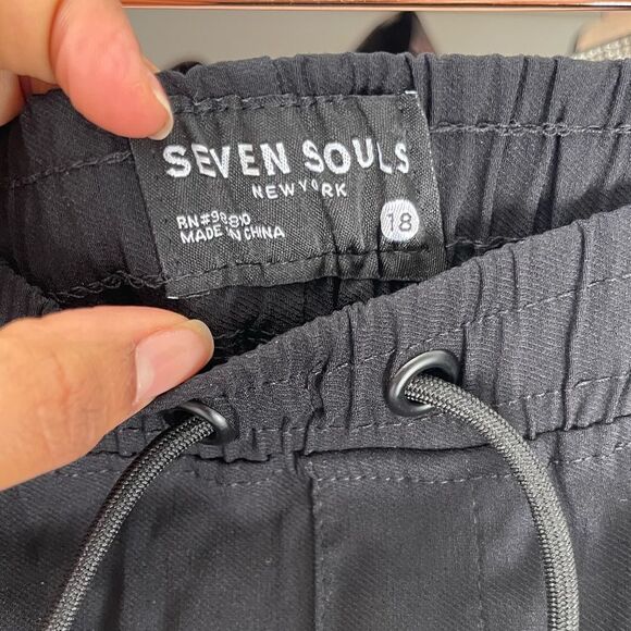 New Seven Souls Boy's Zip Pocket Drawstring Jogger Pants Beige Size 18 - Picture 14 of 14